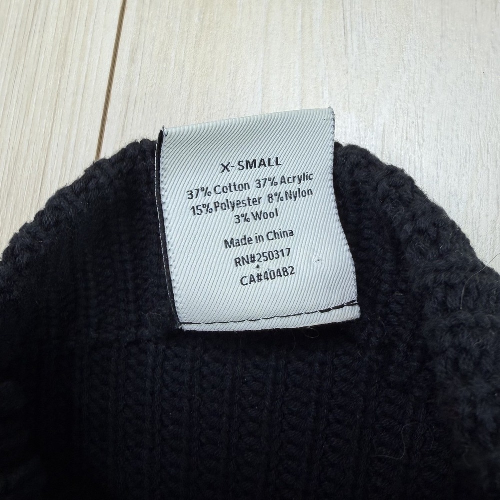 Varley Darwell Mock Neck Black Marled True Knit Mirage Wool Blend Sweater Zip XS - Picture 9 of 13